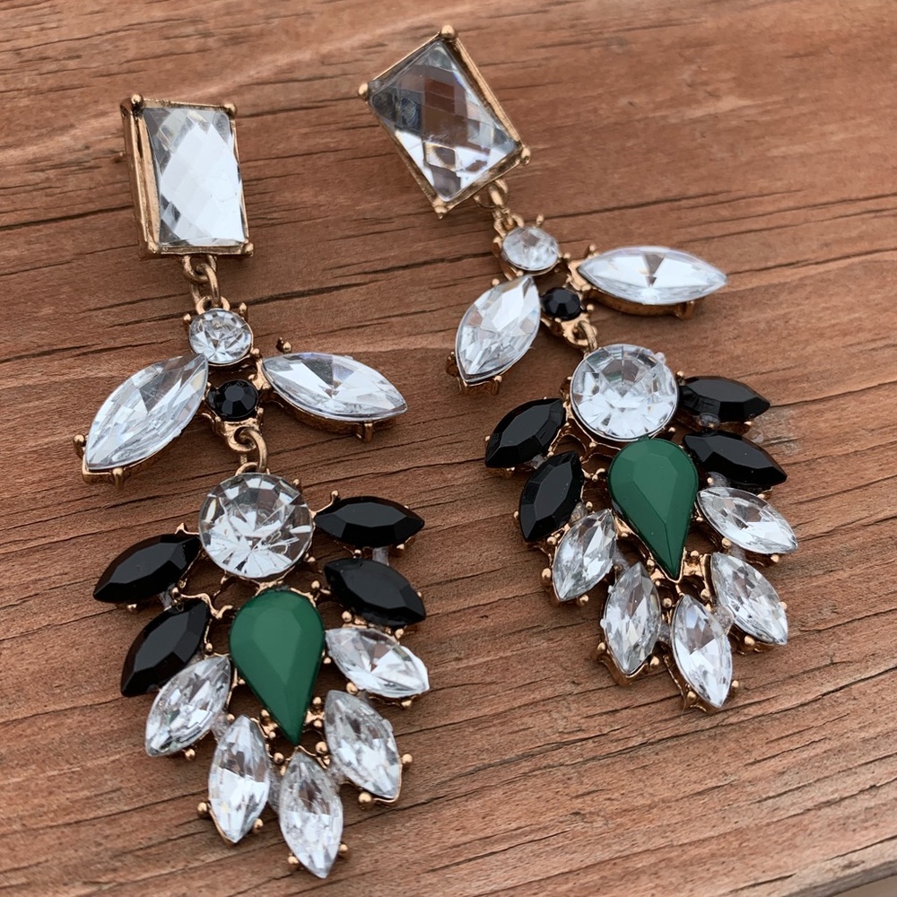 Jeweled Leaf Earrings